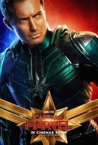 Affiche de Captain Marvel avec jude law