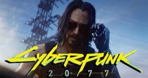 affiche du jeu cyberpunk 2077 avec Keanu Reeves